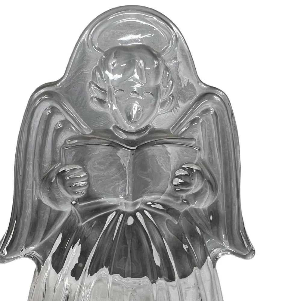 Mikasa Glass Singing Angel Angel’s Dream Candle Holder Clear Christmas
